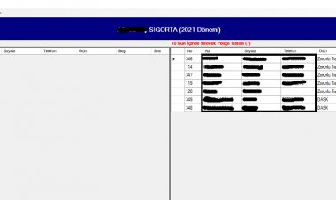 Sigorta Takip Yazılımı